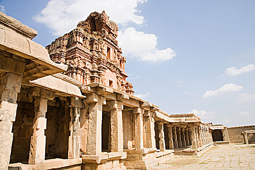 柱廊,庙宇,克利须那神,印度