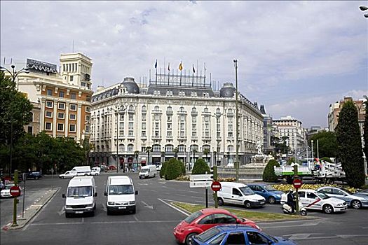 交通,道路,正面,建筑,马德里,西班牙