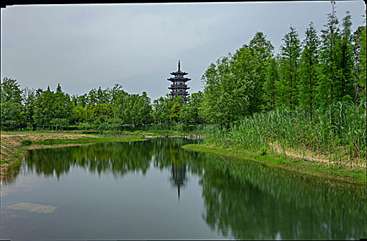湖南省长沙市洋湖湿地公园－白鹭塔