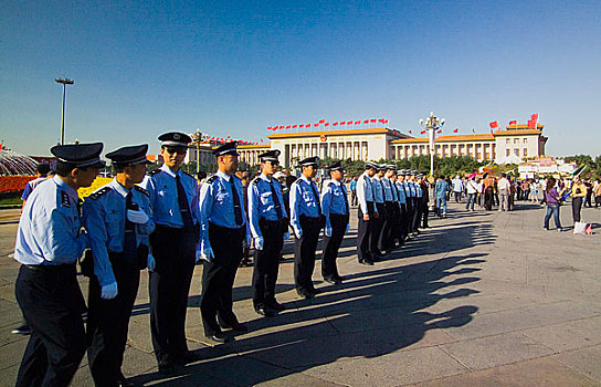 北京天安门广场上的警察