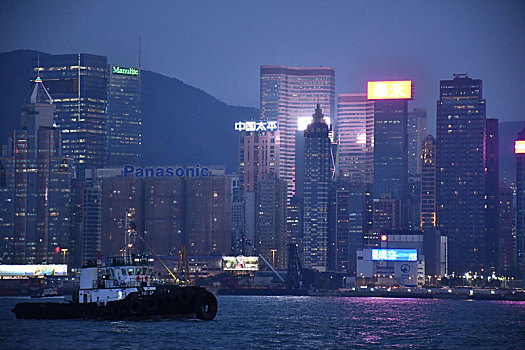 香港,夜景,维多利亚港