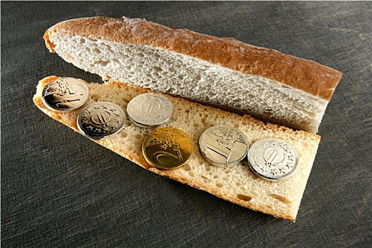 欧元,面包,三明治,菜单,概念