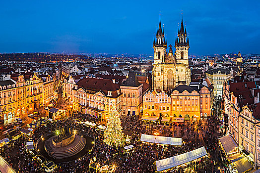 圣诞市场,老城,布拉格,捷克共和国
