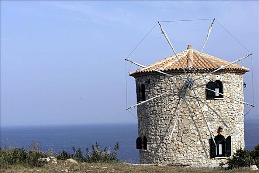 风车,扎金索斯,岛屿,希腊