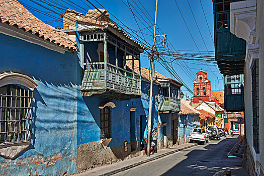 殖民建筑,街道,波托西地区,玻利维亚