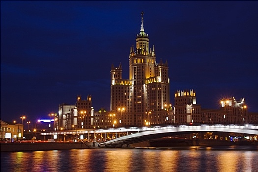风景,莫斯科河,黎明