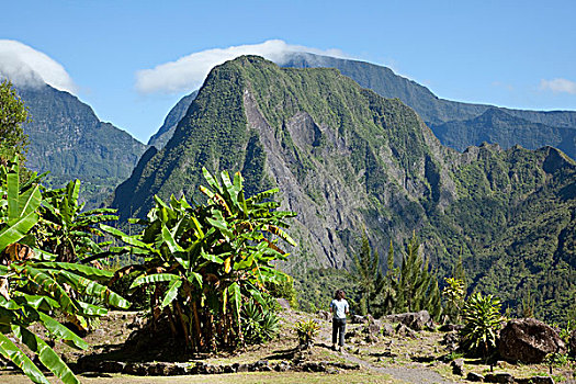 顶峰,萨勒兹,地狱,村镇,留尼汪岛,印度洋