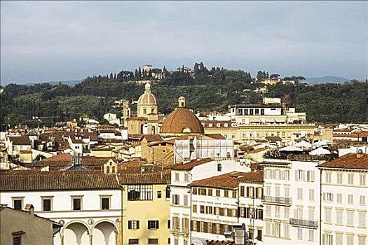 俯拍,建筑,城市,佛罗伦萨,托斯卡纳,意大利