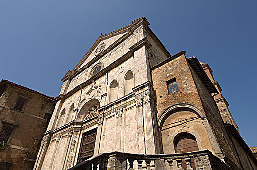 教堂,蒙蒂普尔查诺红葡萄酒,锡耶纳省,托斯卡纳,意大利