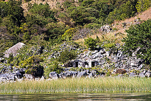 危地马拉,西高地,阿蒂特兰湖,风景,岸边