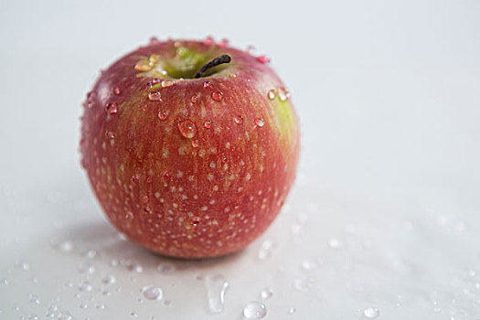 红苹果,小水滴,白色背景,背景