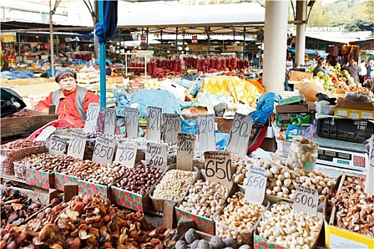 人,销售,蔬菜,中央市场