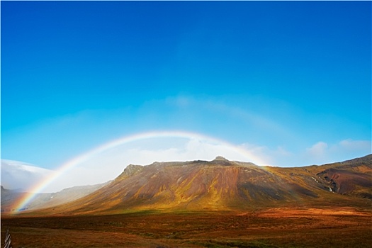漂亮,彩虹,上方,山,北方,峡湾,冰岛