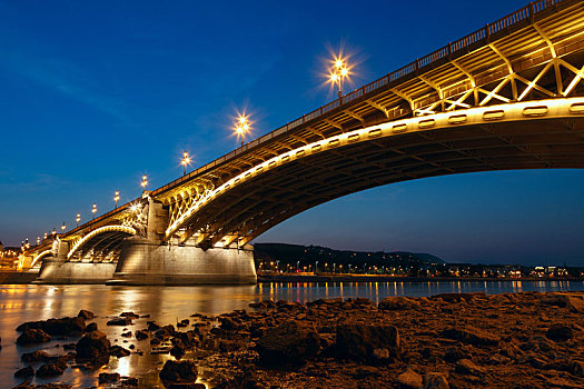 桥,黄昏,布达佩斯