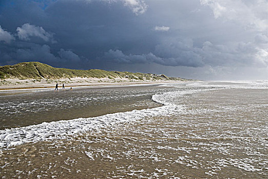 风暴,海滩,西部,日德兰半岛,丹麦,欧洲