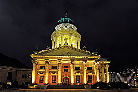 法国大教堂,御林广场,光亮,节日,2009年,柏林,德国,欧洲