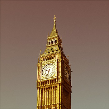 复古,看,大本钟,伦敦