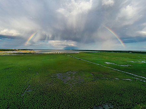 兴凯湖湿地彩虹云天