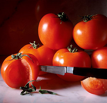 西红柿,刀,法国,欧洲