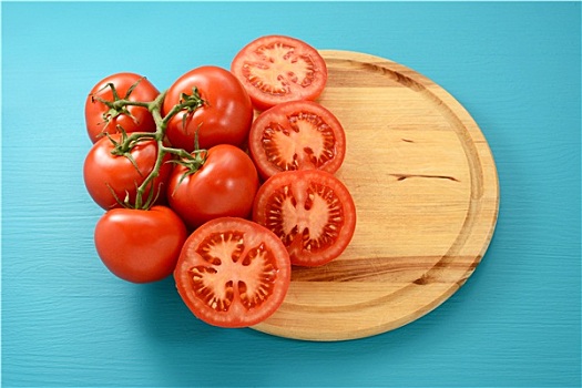 西红柿茎,平分,圆形,木板