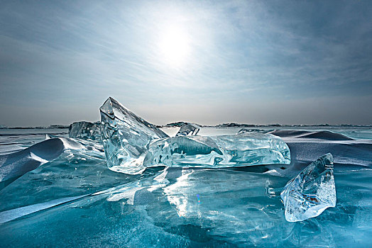 片,透明,冰,太阳,反射,贝加尔湖,伊尔库茨克,区域,西伯利亚,俄罗斯