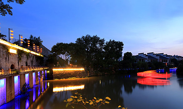 南京,古迹,秦淮河,水关,夜景