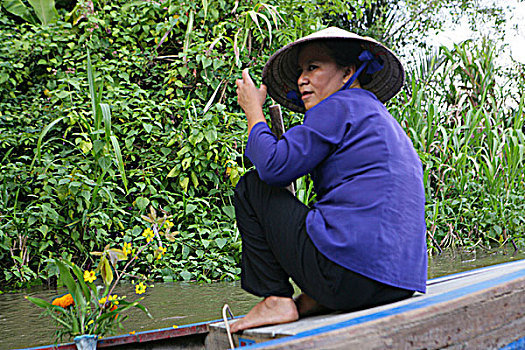 越南,成年,女人,湄公河