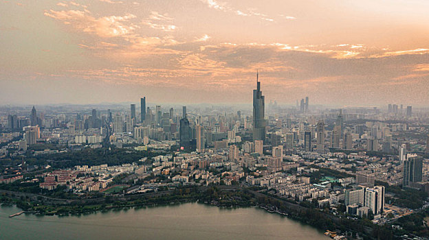 航拍南京城市风景