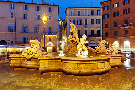 喷泉,纳佛那广场,罗马,意大利