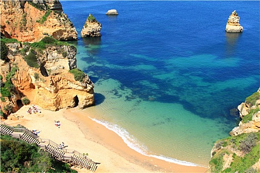 悬崖,海岸,大西洋,海洋,拉各斯,阿尔加维,葡萄牙
