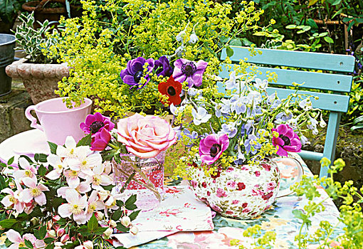 桌饰,银莲花,茶壶
