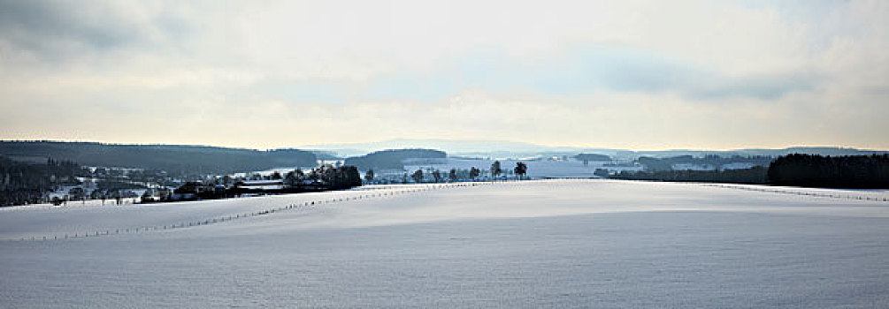 雪景,莱茵兰普法尔茨州,德国