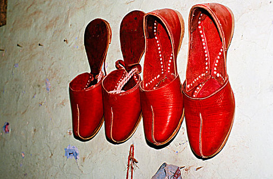 传统,拉贾斯坦语,鞋,斋沙默尔,拉贾斯坦邦,印度,亚洲