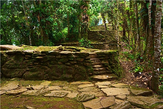 石头,楼梯,平台,哥伦比亚