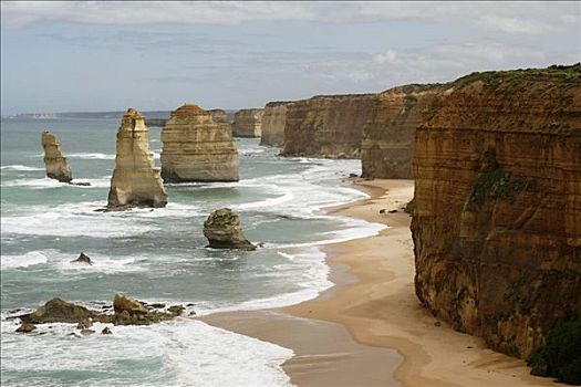 岩石构造,海岸,坎贝尔港国家公园,澳大利亚,俯视图