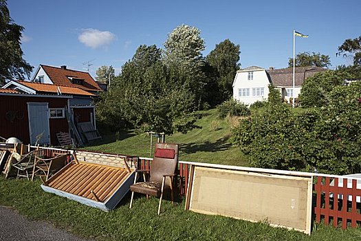 斯堪的纳维亚,瑞典,花园,房子