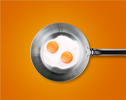 两个,煎鸡蛋,煎锅