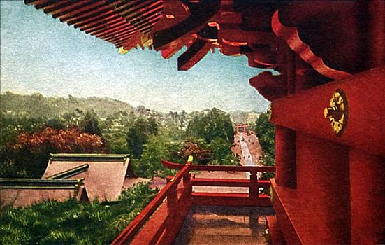 日本,旧式,京都,清水寺,红色,建筑