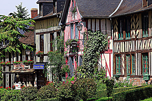 法国,诺曼底,半木结构房屋