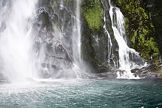 斯特灵,瀑布,米尔福德峡湾,新西兰