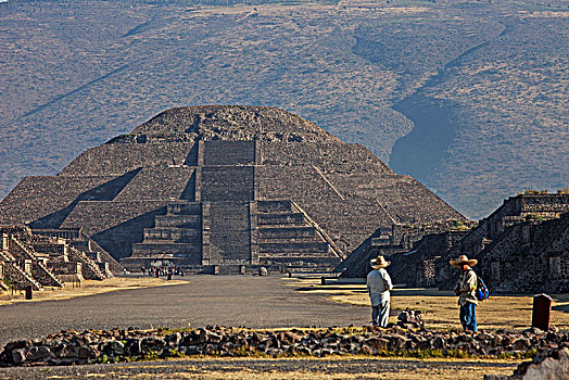 墨西哥,特奥蒂瓦坎,考古,前哥伦布时期,世界遗产,月亮金字塔