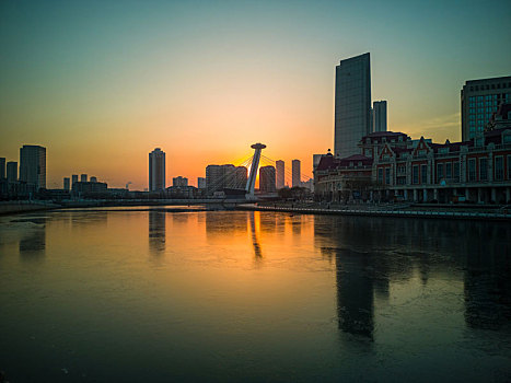 天津海河夜景