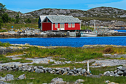 红房,峡湾,省,挪威,欧洲