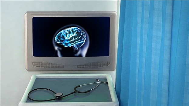 蓝色,大脑,x射线,医疗,房间,特写