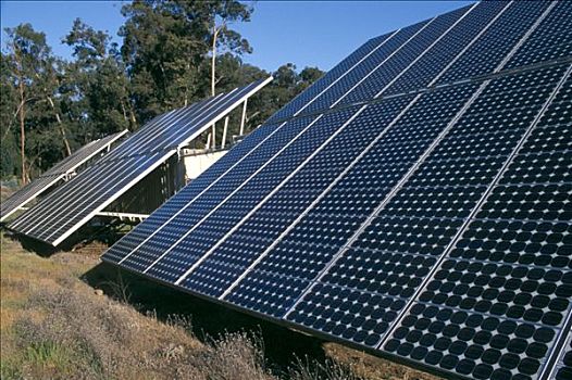 太阳能,照片,电力,太阳能电池,牧场,圣克鲁斯岛,岛屿,加利福尼亚,美国