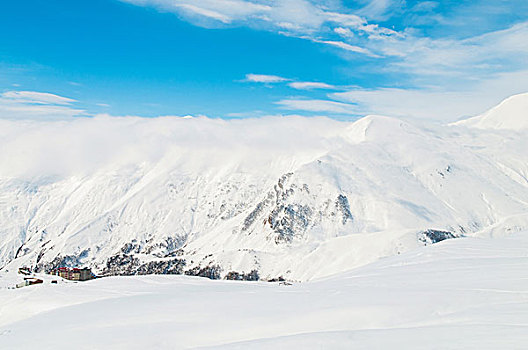 雪,山,鲜明,冬天,白天