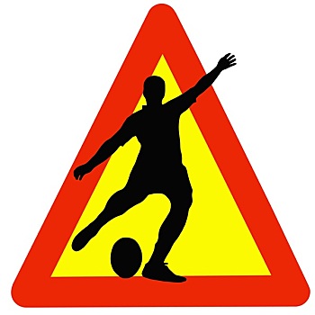 橄榄球手,剪影,交通,警告标识