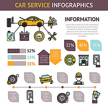 汽车,服务,交通工具,修理,象征,图表,矢量,插画