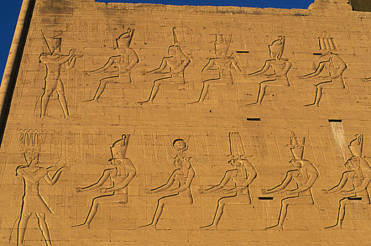 埃及,尼罗河,伊迪芙,荷露斯神庙,第一,浮雕,雕刻,特写