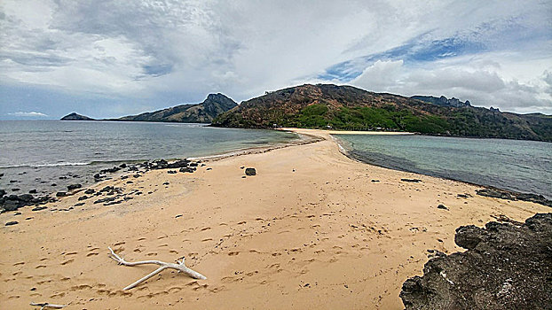 风景,岛屿,两个,沙子,斐济